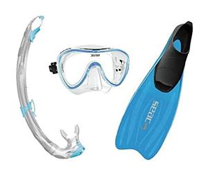 SEAC Tris Easy Set de Palme avec Chausson + Masque + Tuba Bleu 46-47