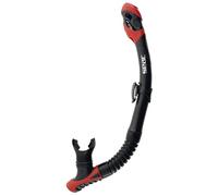 SEAC Tuba Reverse Dry - Top sec, valve de purge et embout rotatif en silicone pour plongée sous-marine, noir/rouge