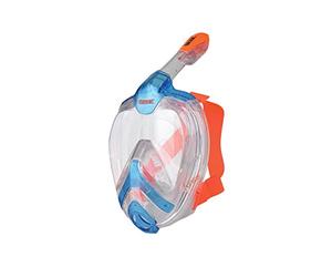 SEAC Unica MD Unica MD, Masque de Plongée Faciale pour Le Snorkeling pour Enfants (10+), Jeunes et Petits Visages, Masque Intégral avec Vision à 180 ° Bleu Orange S/M