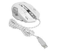 Seacanl Souris d'ordinateur Filaire, Souris Filaire de Conception de Coque inférieure en métal pour la Maison pour Le Bureau(Blanche)