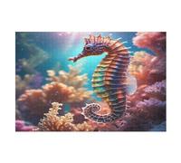 SeaCheval Puzzles 1000 Pièces Adultes, Puzzle en Bois Jeux D'adresse pour Toute La Famille,Jeu De Team Building （75×50cm）