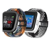 SeaChuh Lot de 2 bracelets de montre tressés extensibles compatibles avec Garmin Bounce Watch ou SyncUP Watch 2/1 (gris orange)