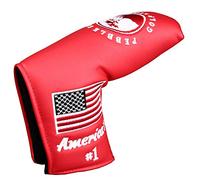 Seacloud Red Pebble Couvre-lame de putter pour Scotty Cameron avec fermeture en V Motif drapeau américain