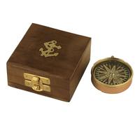 SEACLUB Boussole Rose des Vents avec Coffret Bois diamètre 5cm