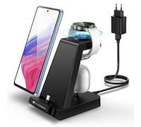 seacosmo 3 en 1 Station de Recharge pour Samsung, Chargeur Induction pour Galaxy S26/S25/S24/A16/A17, Chargeur sans Fil pour Galaxy Watch 5 Pro/4/3/Active, Galaxy Buds et Appareils avec Prises Type-C