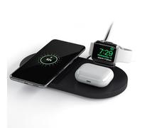 seacosmo 3 en 1 Wireless Station de Recharge pour iPhone Samsung Xiaomi and Huawei Qi-Enabled Wireless Charger, Support de Charge Compatible avec Apple iWatch Series, Stand Docking pour Airpods, Noir