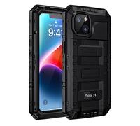 seacosmo Coque pour iPhone 14, IP68 Imperméable [Métal et Rigide] avec Protecteur d'Écran Indestructible Integral Antichoc Antipoussière Étanche Etui Protection [Compatible Charge sans Fil] - Noir