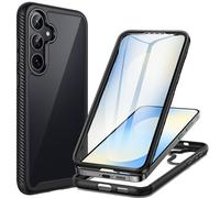 seacosmo Coque pour Samsung S25 FE, Coque Galaxy S25 FE avec Protection D'écran, 360° Integrale Antichoc Housse Anti-Rayures Protection Double Face Case Etui pour Samsung Galaxy S25 FE 4G/5G-Noir