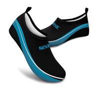 SEAC Smile, Chaussures de Sports Nautiques, pour la mer, la Plage et la Piscine, antidérapantes, élastiques, Noir, 43 EU