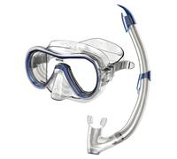 Seac Set de snorkeling Giglio – Masque avec valve, tuba avec purge, silicone – Bleu clair