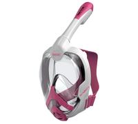 Seac Masque snorkeling intégral Magica - Vision 180°, purge, tuba étanche - Blanc/Rose S/M