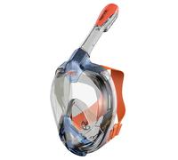 Seac - Masque facial intégral Magica - Vision 180° - Purge & tuba étanche - Bleu/Orange S/M