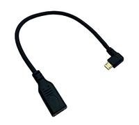 Seadream Câble d'extension micro USB 2.0 mâle vers type C femelle coudé à 90 degrés ; câble de synchronisation de données et de chargement pour tablette et téléphone portable (angle droit) 3 A coudé à