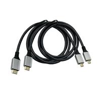 Seadream Lot de 2 câbles micro HDMI 4K vers mini HDMI, micro HDMI de type D mâle vers mini-HDMI de type C mâle prenant en charge 3D/4K 1080p, nylon tressé, connecteurs en aluminium (1 m)