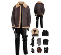 Seaehey Leon Scott Kennedy - Ensemble complet - Veste, manteau, haut et pantalon - Resident, Cospaly Evil Leon - Costume pour homme - Veste en cuir avec fourrure - Veste bomber - Veste de motard,