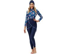 seafanny Maillot de Bain 3 pièces pour Femme Musulmane, Couverture complète, Hijab Burkini Modeste