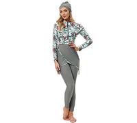 seafanny Maillot de Bain 3 pièces pour Femme Musulmane, Couverture complète, Hijab Burkini Modeste (Carthame 44-46)