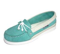 Seafarer Chaussures bateau en cuir nubuck pour femme Tailles 35-40, Vert, 40 EU