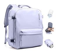 SEAFEW Sac à dos sous vide de voyage avec pompe pour Easyjet 45x36x20, Sac À Main Bagage Cabine Avion, sac à dos décontracté pour ordinateur portable, Sac de Voyage pour W nd,O1-Taro violet
