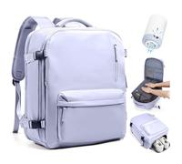 SEAFEW Sac à dos sous vide de voyage avec pompe pour Easyjet 45x36x20, Sac À Main Bagage Cabine Avion, sac à dos décontracté pour ordinateur portable, Sac de Voyage pour Week-End,O1-Taro violet