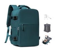 SEAFEW Sac à dos sous vide de voyage avec pompe pour Ryanair 40x30x20 | Bagage Cabine Avion Sous Siège,Sac à dos décontracté pour ordinateur portable,Sac à dos voyage léger pour W nd,Bleu paon