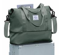 SEAFEW Sac de Voyage Femme Sac fourre-Tout de Sport Imperméable pour Week-End, Cabine Avion Ryanair Bagage Cabine 40x30x20 Easyjet 45x36x20 Extensible pour Travel Gym Danse,A1-Vert