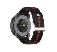 SeaFicco 22mm Bracelet de Montres Bande de Remplacement en Silicone Compatible avec Suunto 9 Peak/Suunto 5 Peak Watch Strap (Noir/Rouge)
