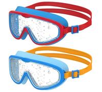 Seaflar 2 Pcs Lunettes de Natation à Grand Cadre pour Enfants, Anti-Buée à Vision Claire, Protection UV, Réglage Rapide, Joint en Silicone, Lunettes Unisexes pour Enfants et Adolescents de 3 à 14, J