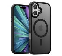 Seaflar Coque pour iPhone 17 pour MagSafe, Magnétique Anti-Rayures, Antichoc Épais, Protection Objectif Intégrale, Arrière Acrylique Satinée Translucide, Noir