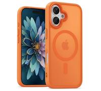 Seaflar Coque pour iPhone 17 pour MagSafe, Magnétique Anti-Rayures, Antichoc Épais, Protection Objectif Intégrale, Arrière Acrylique Satinée Translucide, Orange