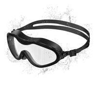 Seaflar Lunette de Piscine Enfant Anti-Buée & UV, Vision Large - Réglage Rapide 1 Touche, Joint Silicone Confortable, lunettes de natation Mixte 3-12 Ans-T-BK