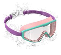 Seaflar Lunette de Piscine Enfant Anti-Buée & UV, Vision Large - Réglage Rapide 1 Touche, Joint Silicone Confortable, lunettes de natation Mixte 3-12 Ans-T-PkPpBl