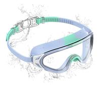 Seaflar Lunette Piscine Enfant, Anti-Buée & UV, Vision Panoramique, Réglage Rapide, Joint Silicone, Lunettes de Natation Unisexe 3-14 Ans-T-BLGN