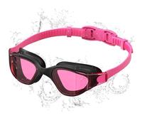 Seaflar Lunettes de natation avec verres HD, anti-buée, protection UV, étanches et confortables - pour adultes, idéales pour les piscines couvertes et en plein air-C-BKRED