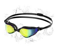 Seaflar Lunettes de Natation Polarisees Anti-Buée UV400 Protection, Sangle en Silicone Réglable - Professionnel Adultes & Adolescents, Sport Aquatique Entraînement Hommes Femmes-D-BKCL