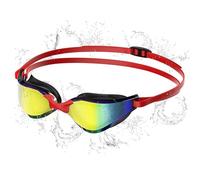 Seaflar Lunettes de Natation Polarisees Anti-Buée UV400 Protection, Sangle en Silicone Réglable - Professionnel Adultes & Adolescents, Sport Aquatique Entraînement Hommes Femmes-D-REDCL