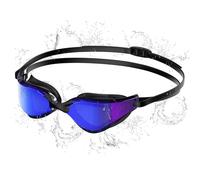 Seaflar Lunettes de Natation Polarisees Anti-Buée UV400 Protection, Sangle en Silicone Réglable - Professionnel Adultes & Adolescents, Sport Aquatique Entraînement Hommes Femmes-D-BKBL