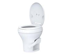 SEAFLO Toilettes résidentielles pour camping-car/camping-car, hauteur standard de 47 cm, système de chasse par gravité, fonctionnement à pédale, siège à fermeture douce, bol surdimensionné facile à