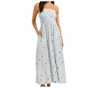 Seafolly - Beach Club Shirred Maxi Dress - Robe - S - powder blue