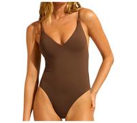 Seafolly - Women's Collective V Neck One Piece - Maillot de bain - 38 - dark chocolate