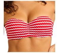 Seafolly - Women's Mesh Effect Bustier Bandeau - Haut de maillot - 42 - chilli red / white