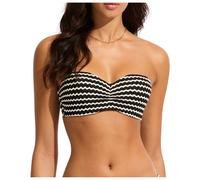 Seafolly - Women's Mesh Effect Bustier Bandeau - Haut de maillot - 44 - black