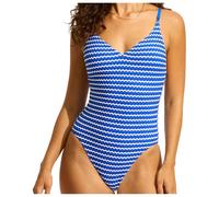 Seafolly - Women's Mesh Effect V Neck One Piece - Maillot de bain - 34 - azure