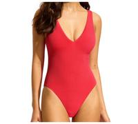 Seafolly - Women's Sea Dive Deep V Neck One Piece - Maillot de bain - 36 - chilli red