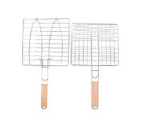 Seafood Grill Rack Fish Grilling Basket for Bbq Outdoor Camping Fish Baskets Assorted Color Easy Flipping 2Set