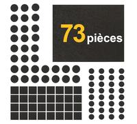 Seaforie Patins en feutre autocollants - 73 pièces de patins en feutre pour chaises - Patins de meubles en feutre autocollants noir épaisseur 3mm - Patins de chaises en feutre avec une force d'adhéren