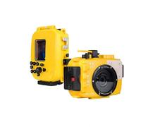 Seafrogs Boîtier de caméra sous-Marine de 60 m pour Olympus TG-6 - Boîtier étanche avec Filetage de 52 mm et 67 mm, Double Ports à Fibre Optique, détection de Fuite (TG-4-yellow)
