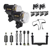 Seafrogs SF-01 Kit stroboscopique d’éclairage sous-Marin. Comprend 2 stroboscopes, 2 Boules flottantes, 6 Barres d’Extension, 1 câble à Fibre Optique, 1 Plateau en Aluminium pour Le boîtier Seafrogs