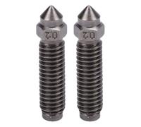 SEAFRONT 2PCS 3D Imprimante Buse 0.2mm M6x25mm Acier Trempé Buse pour PLA ABS TPU PETG Fibre De Carbone Fibre De Verre 3D Imprimante