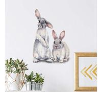 SEAFRONT Autocollant Mural de Pâques en Forme de Lapin, Décoration de Pâques Amovible en PVC pour Chambres d'enfants, 30 X 40 Cm, Art Mural Amusant pour la Maison, le Bureau, la Crèche (A22)